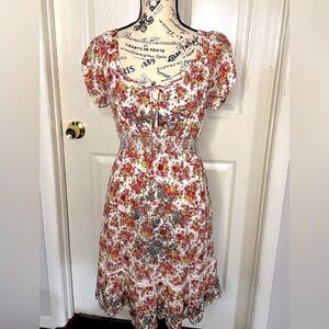 Flying tomato floral dress with embroider